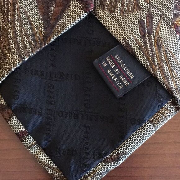 Silk/Cotton Mens Vintage Hunting Golden Retriever Dog Pheasant in Mouth Neck Tie - Picture 4 of 4